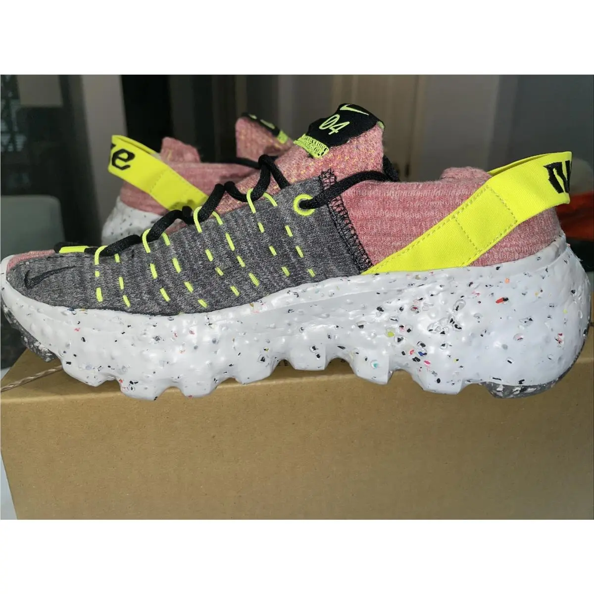 Nike shoes - Nike Space Hippie 04 - Space Hippie - CD3476 700 - Lemon Venom/Black/Lt Artic Pink 2
