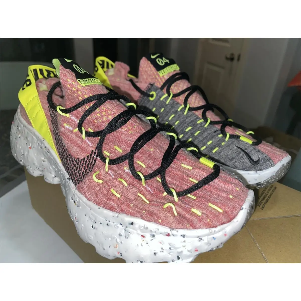 Nike shoes - Nike Space Hippie 04 - Space Hippie - CD3476 700 - Lemon Venom/Black/Lt Artic Pink 4