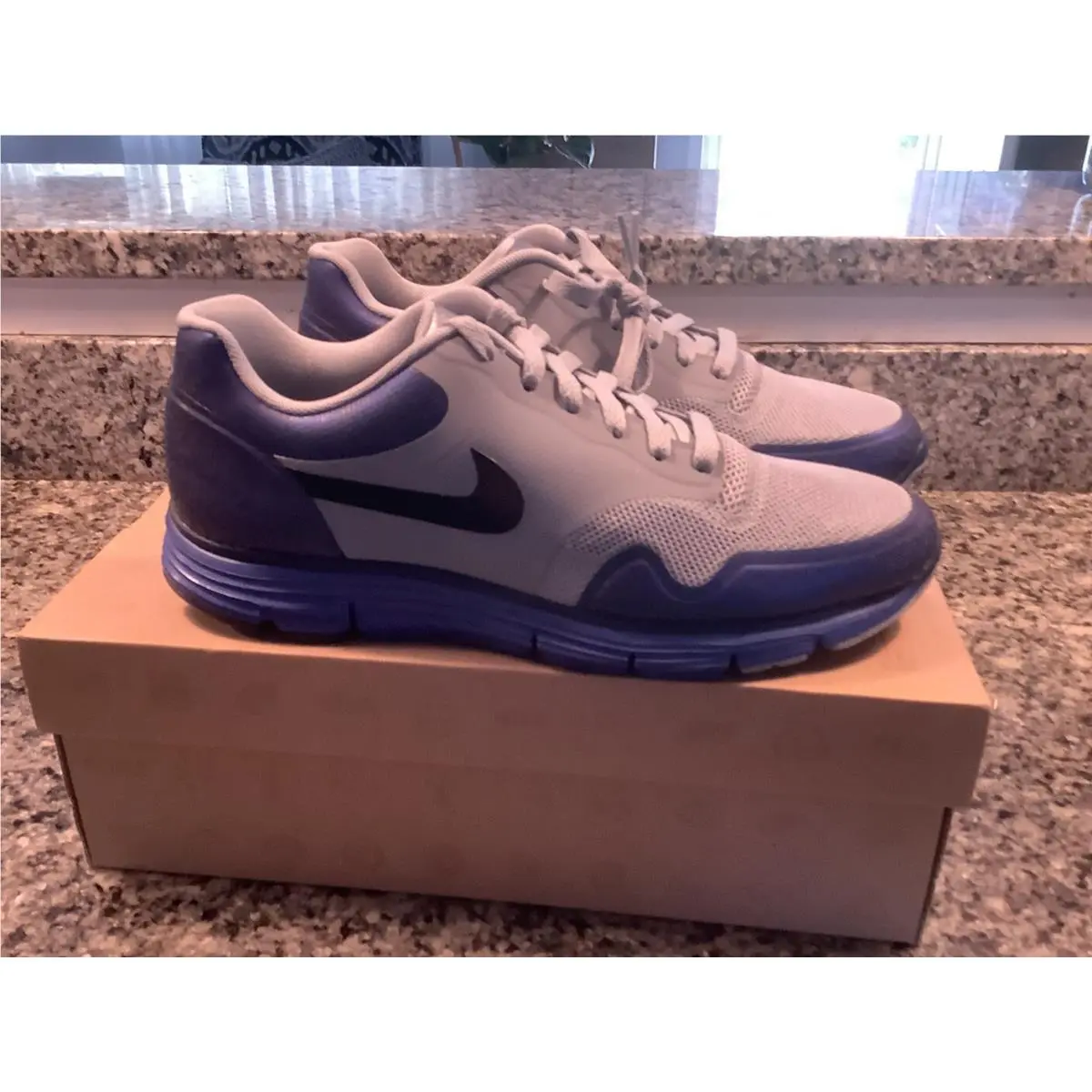 Nike Lunar Safari Fuse Running Gray-blue-black Size 8