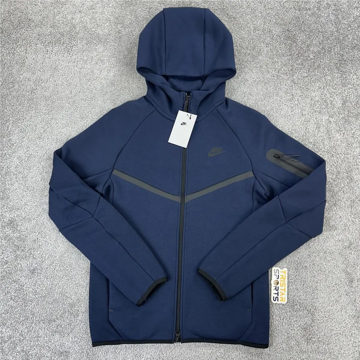 Tech Fleece Hoodie Mens XS Navy Windrunner Full Zip Sweatshirt Jacket by Nike