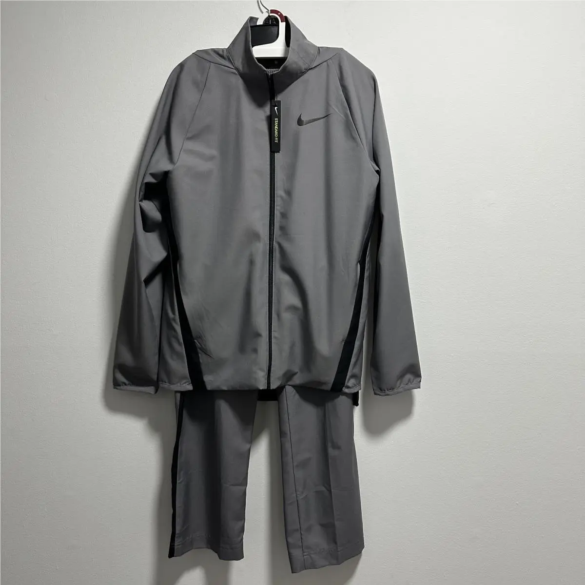 Dri Fit Tracksuit Mens Gray Standard Fit Training Jacket S Pants M Set by Nike