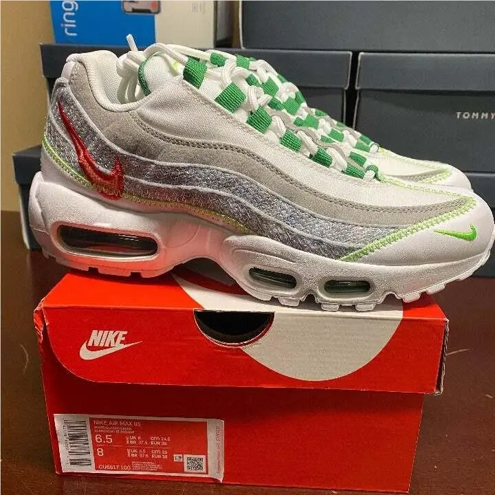 Unisex White Green Air Max 95 CU5517 100 Lace Up Sneaker Shoes Size M6.5 W8 by Nike