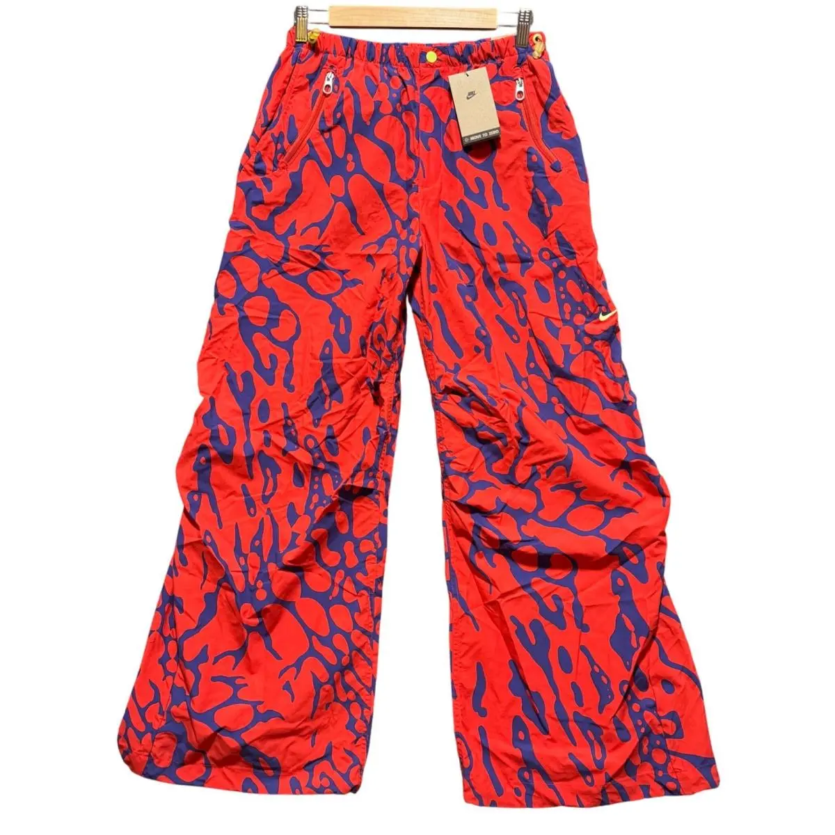 Nike Loose Fit Straight Leg Nylon Pants Orange Purple Mens Size S Streetwear