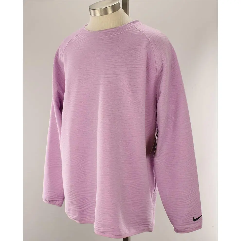 Nike Mens Arctic Pink Quilted Crew Neck Golf Pullover Xxl Moisture Wicking