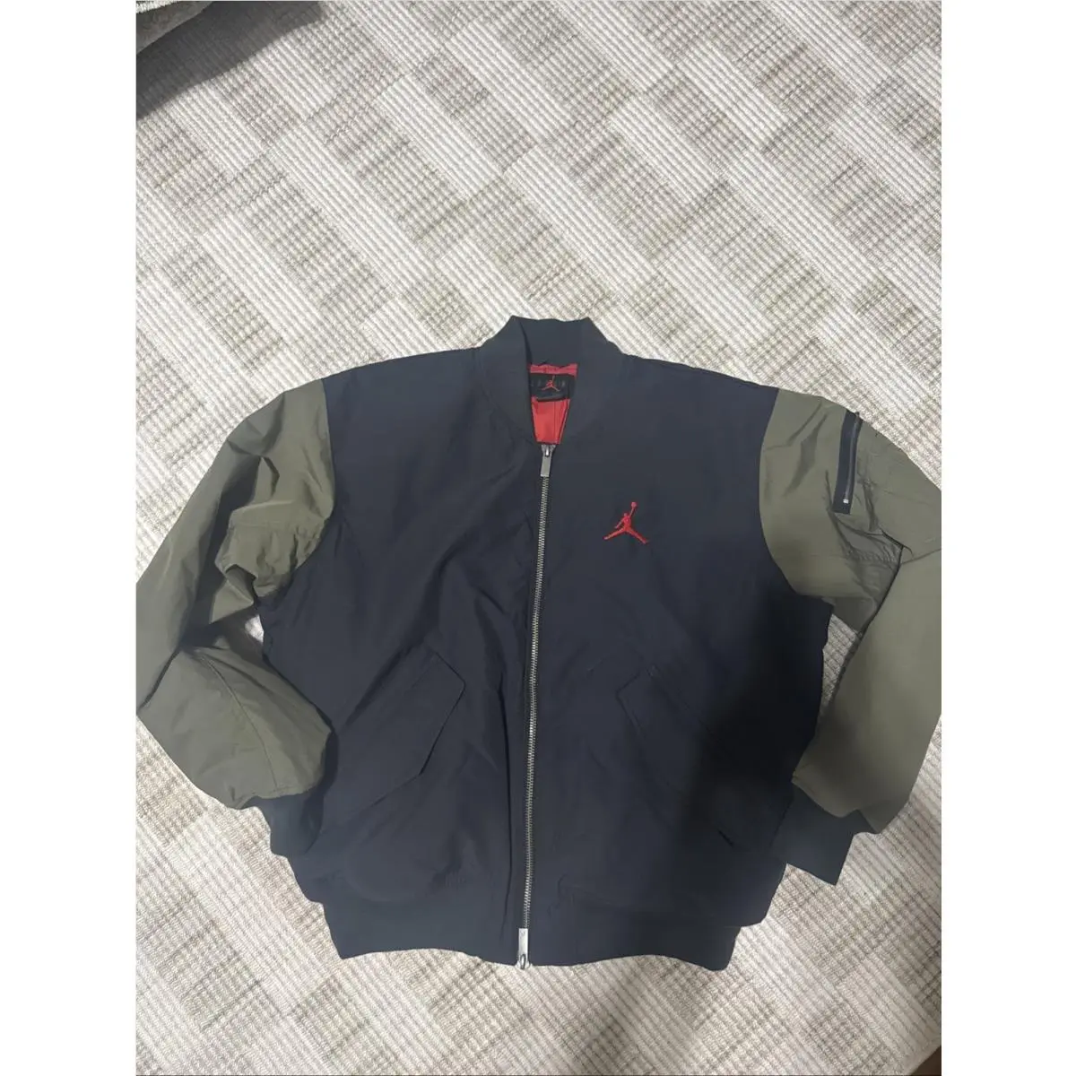 Jordan Renegade Jacket Off Noir Olive Men`s HQ2664-045 Size L by Nike