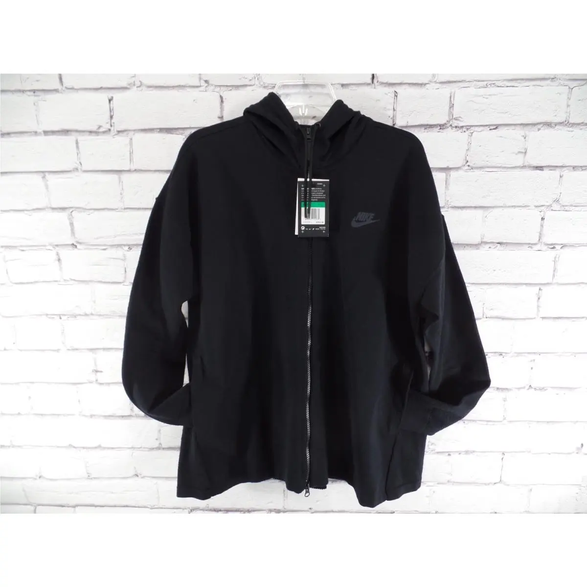 Women`s  Air Tech Pack Hooded Full Zip Jacket Size XL Black Logo by Nike