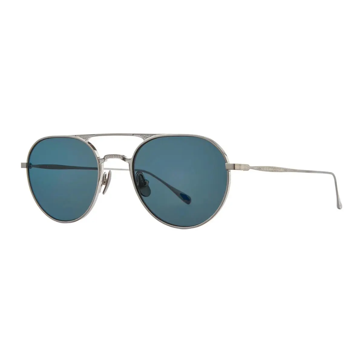 Garrett Leight Benny J Sun Brushed Silver/semi-flat Pure Sapphire Sunglasses
