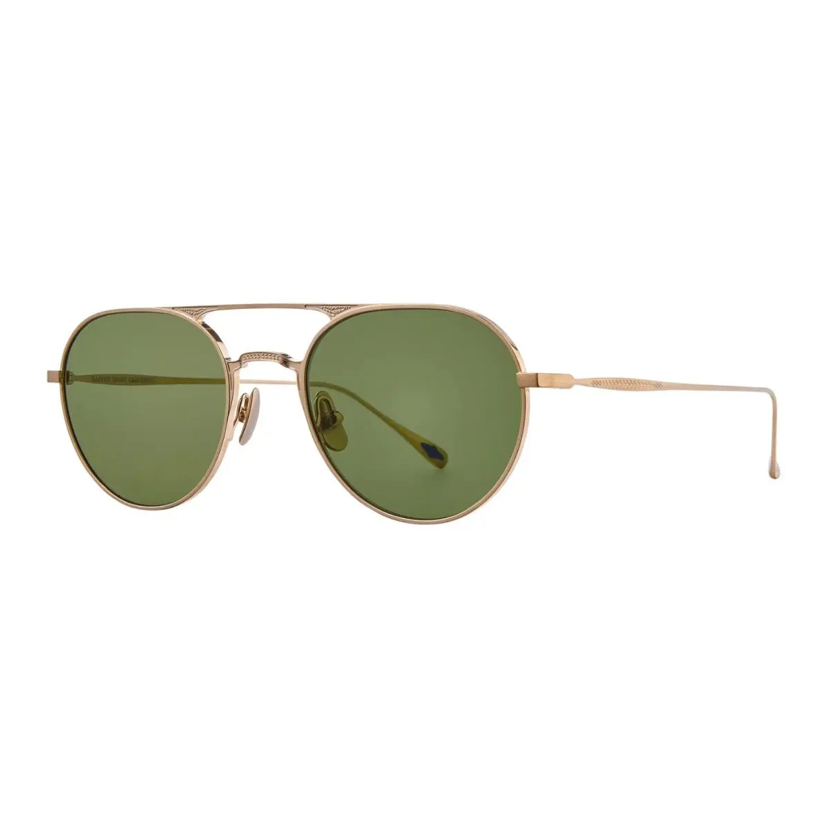 Benny J Sun Brushed Radiant Gold/semi-flat Pure Green Sunglasses by Garrett Leight
