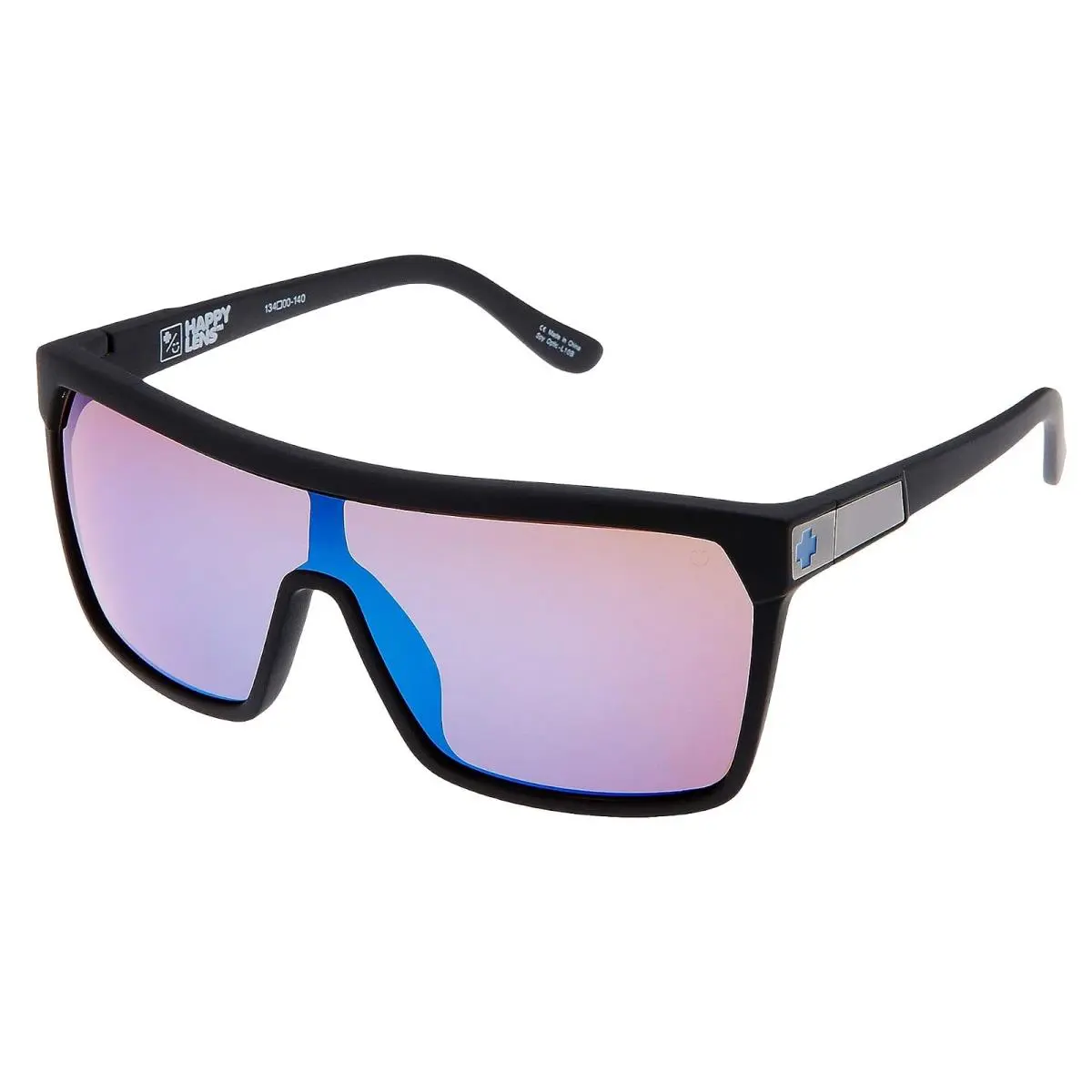 Unisex Sunglasses Spy Optic Flynn Shield Sunglasses Soft Matte Black/Happy Bronze w/ Dark Blue Spectra by SPY Optics