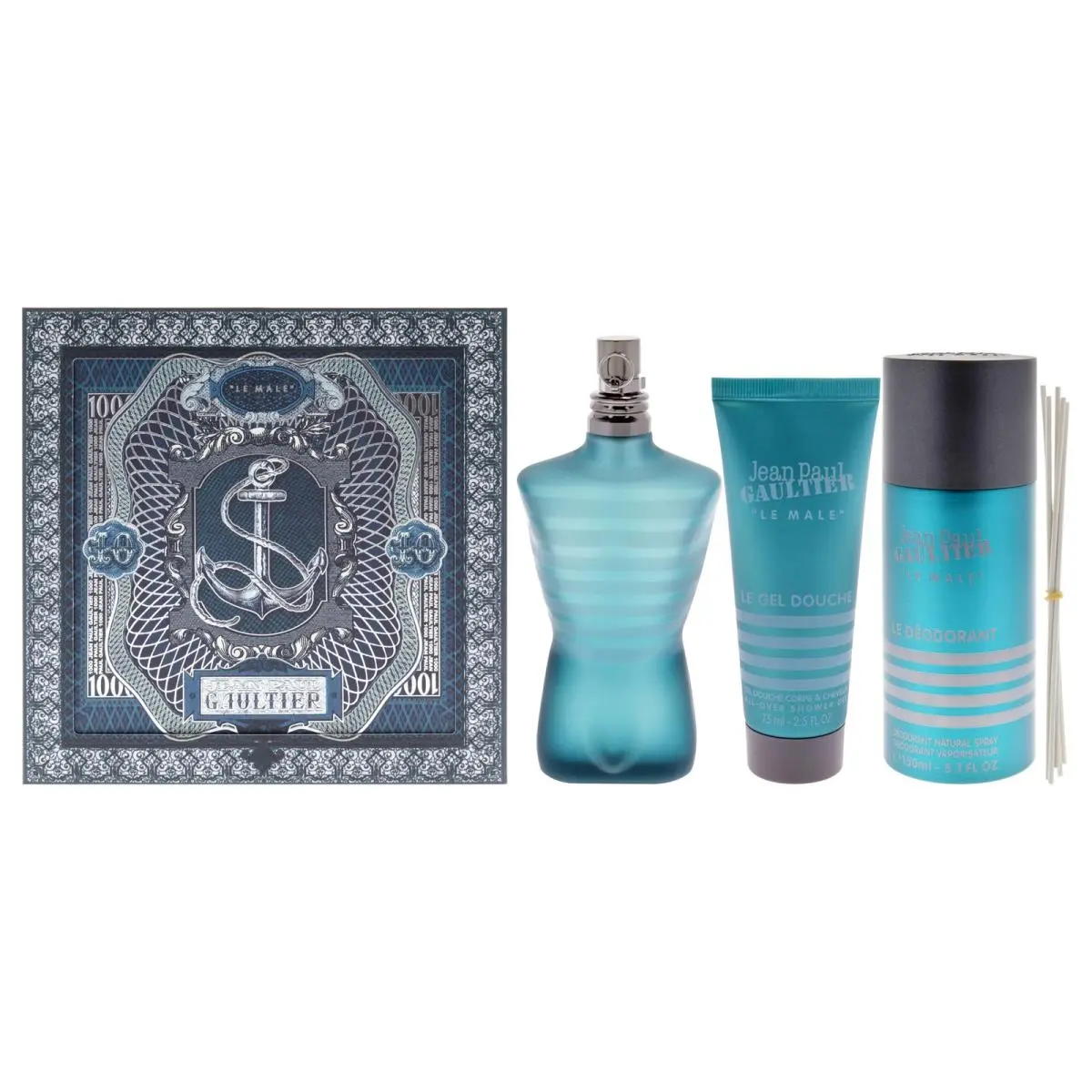 2 Pack Le Male  For Men - 3 Pc Gift Set by Jean Paul Gaultier