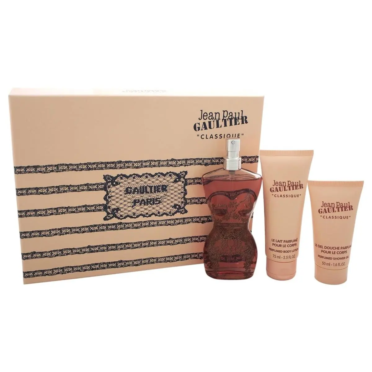 Classique 3 Piece Set Edp 3.3 OZ Spray Old Formula - Rare by Jean Paul Gaultier