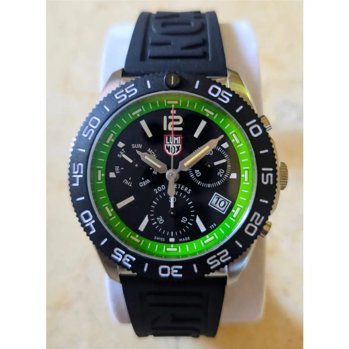 Pacific Diver Green Sapphire Black Chronograph Men`s Watch by Luminox
