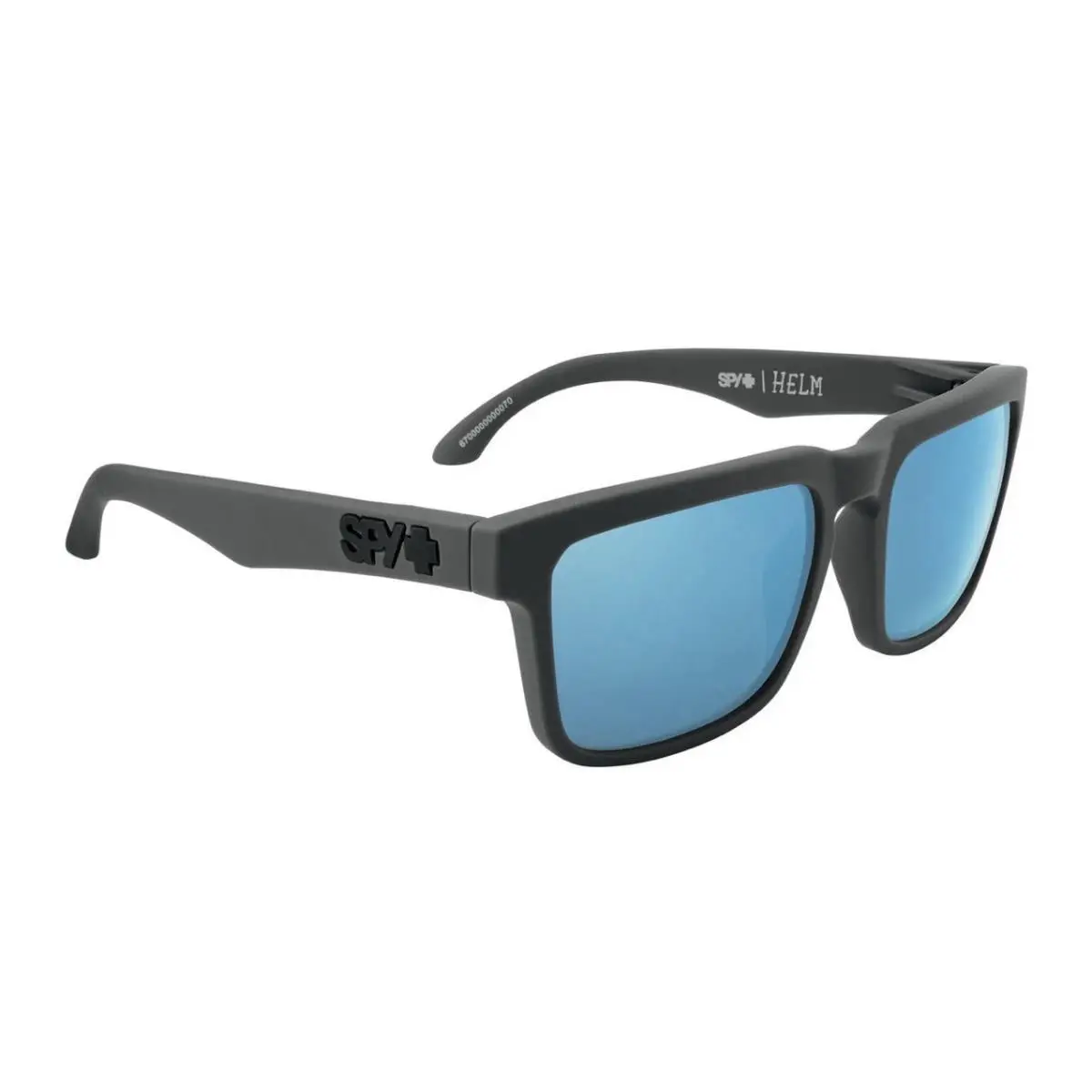 Spy Optic Helm Sunglasses - Soft Matte Dark Gray / Happy Polar Blue Mirror by SPY Optics
