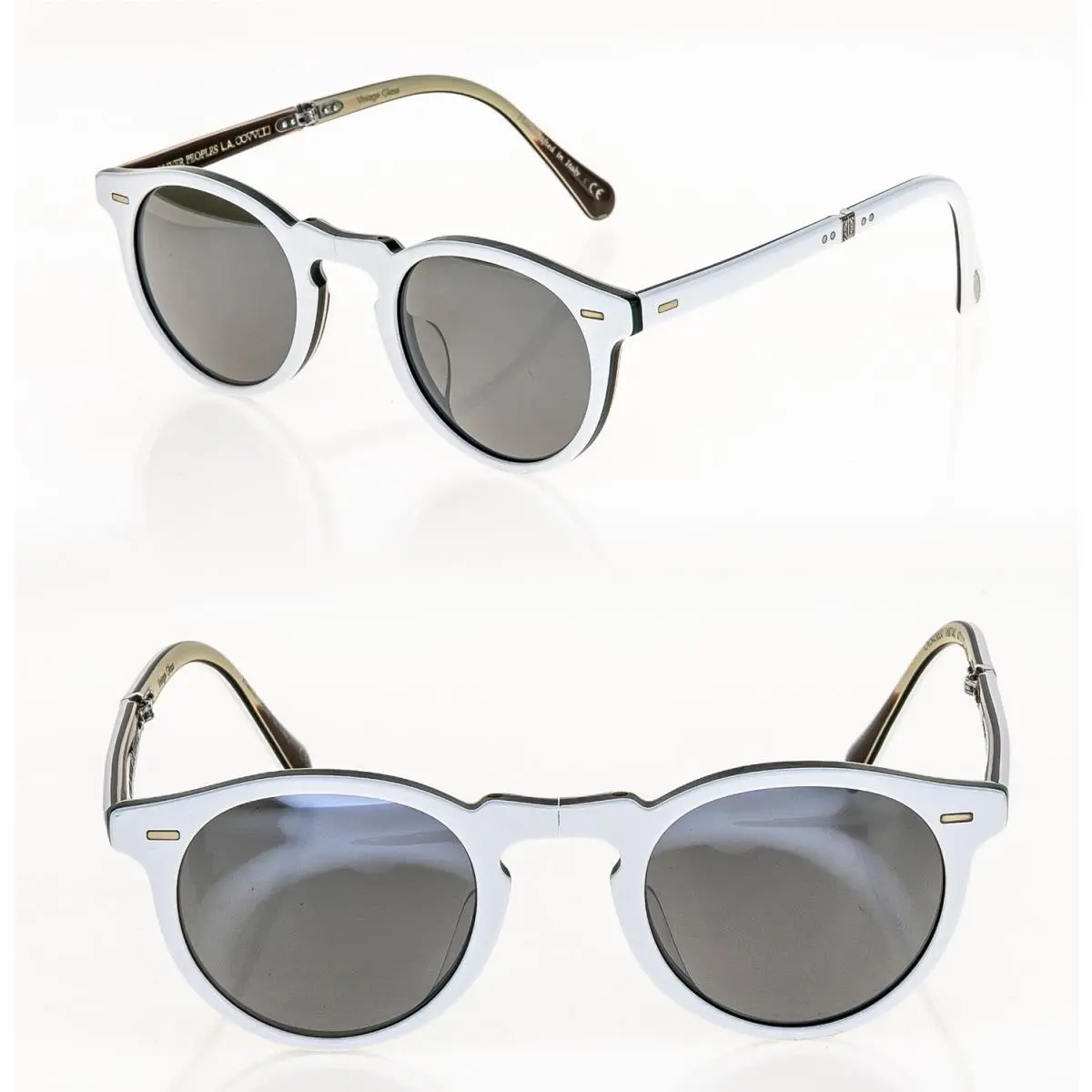 Gregory Peck 1962 White Green Blk Folding Sunglass 5456 OV5456SU by Oliver Peoples