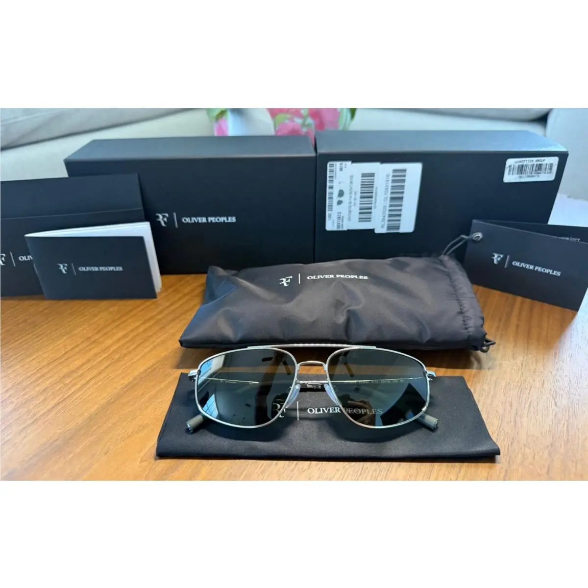 R-14 with Silver Frame and G-15 Poliarized Lenses by Oliver Peoples