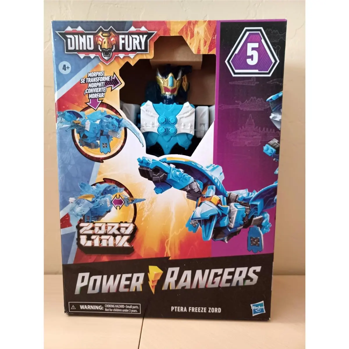 Power Rangers Dino Fury Ptera Freeze Zord Link Action Figure 5