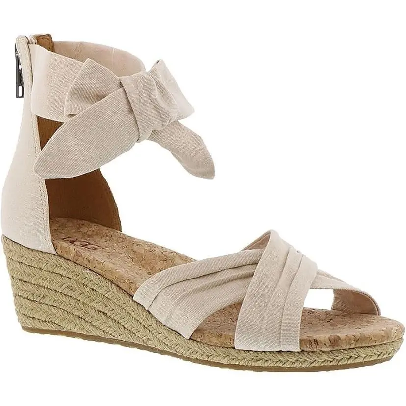 Ugg Women`s Traci Wedge Sandal Cream Size: 10 M