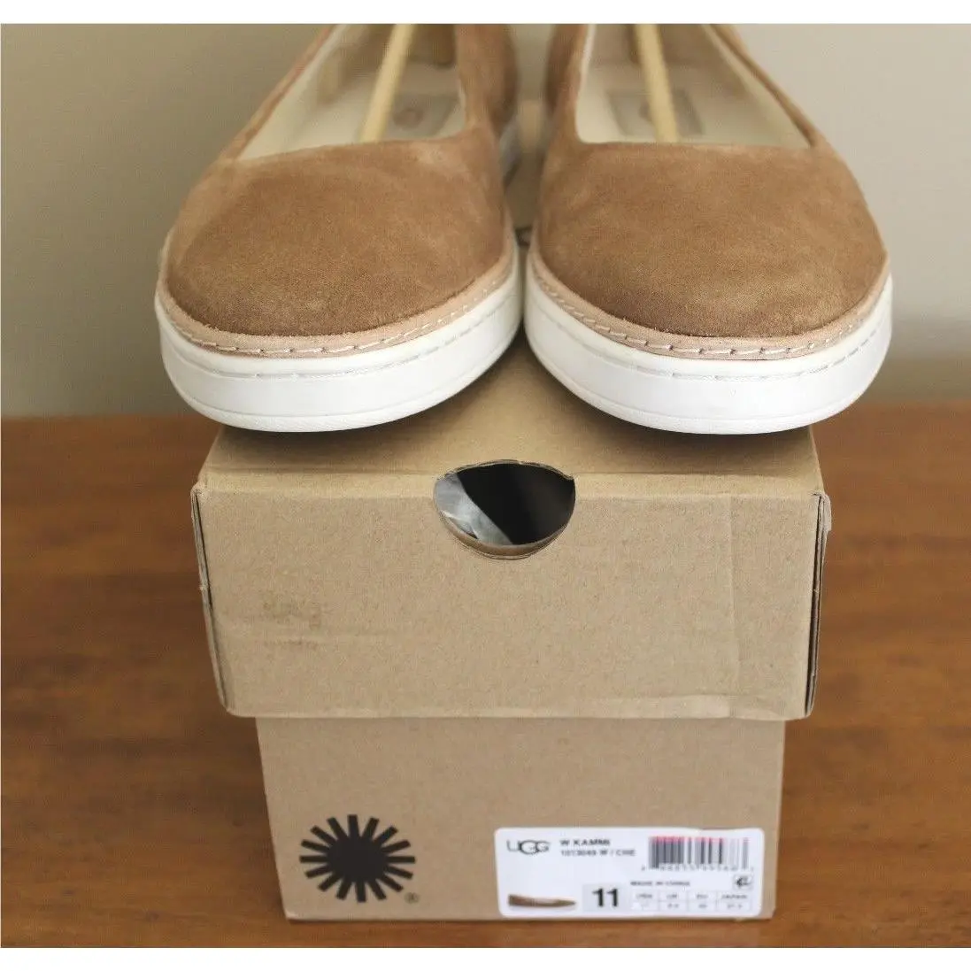 Ugg Australia Womens Loafer Shoes Sz 11 / 42 Kammi Chestnut Suede Flats