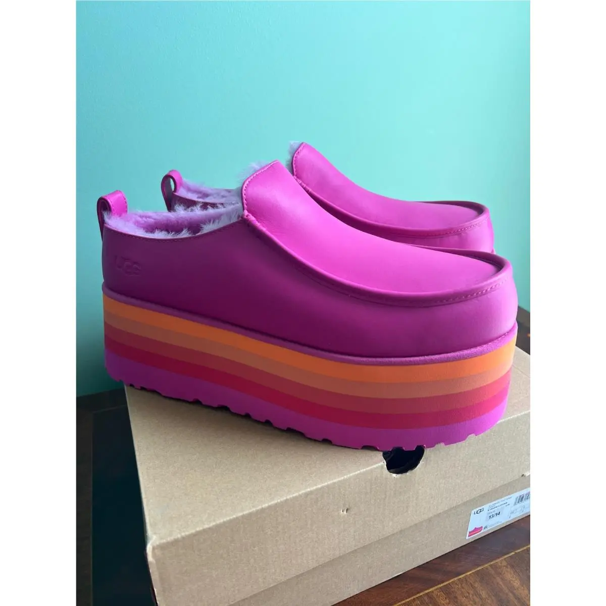 Ugg Urseen Platform Raspberry All Gender M13/W14 Rainbow Festival Shoes by UGG