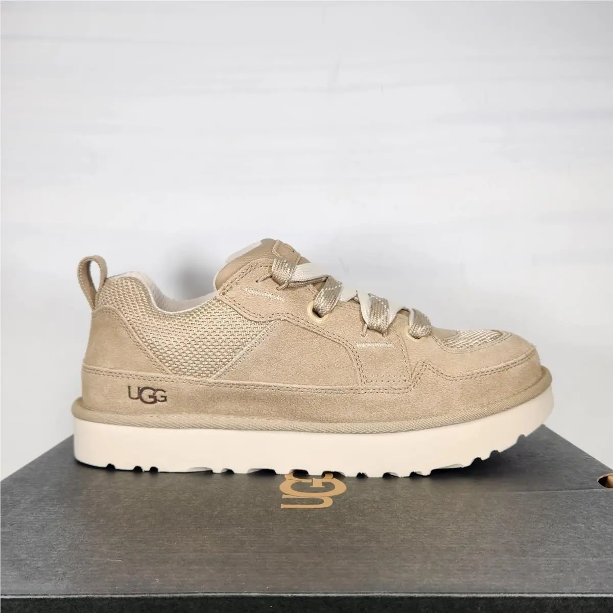 Ugg Sneakers Mens Size 10 Mustard Seed Lowmel Suede Canvas Chunky Shoes by UGG