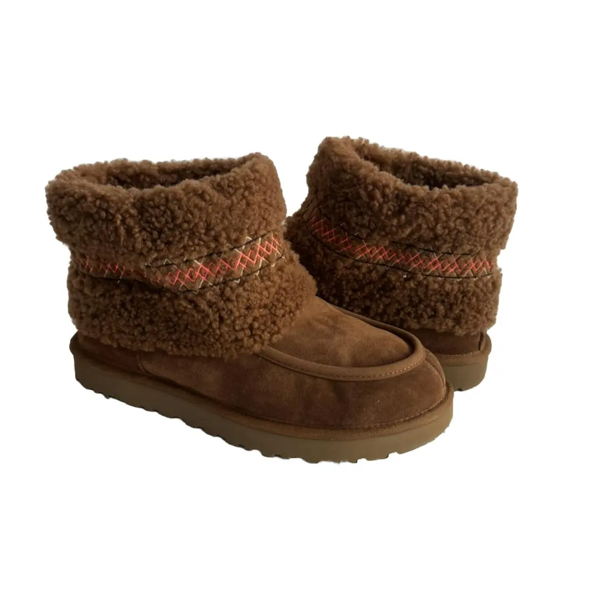 Ugg Women Mini Ugg Braid Hardwood Curly Sheepskin Boot US 7 / EU 38 / UK 5 by UGG