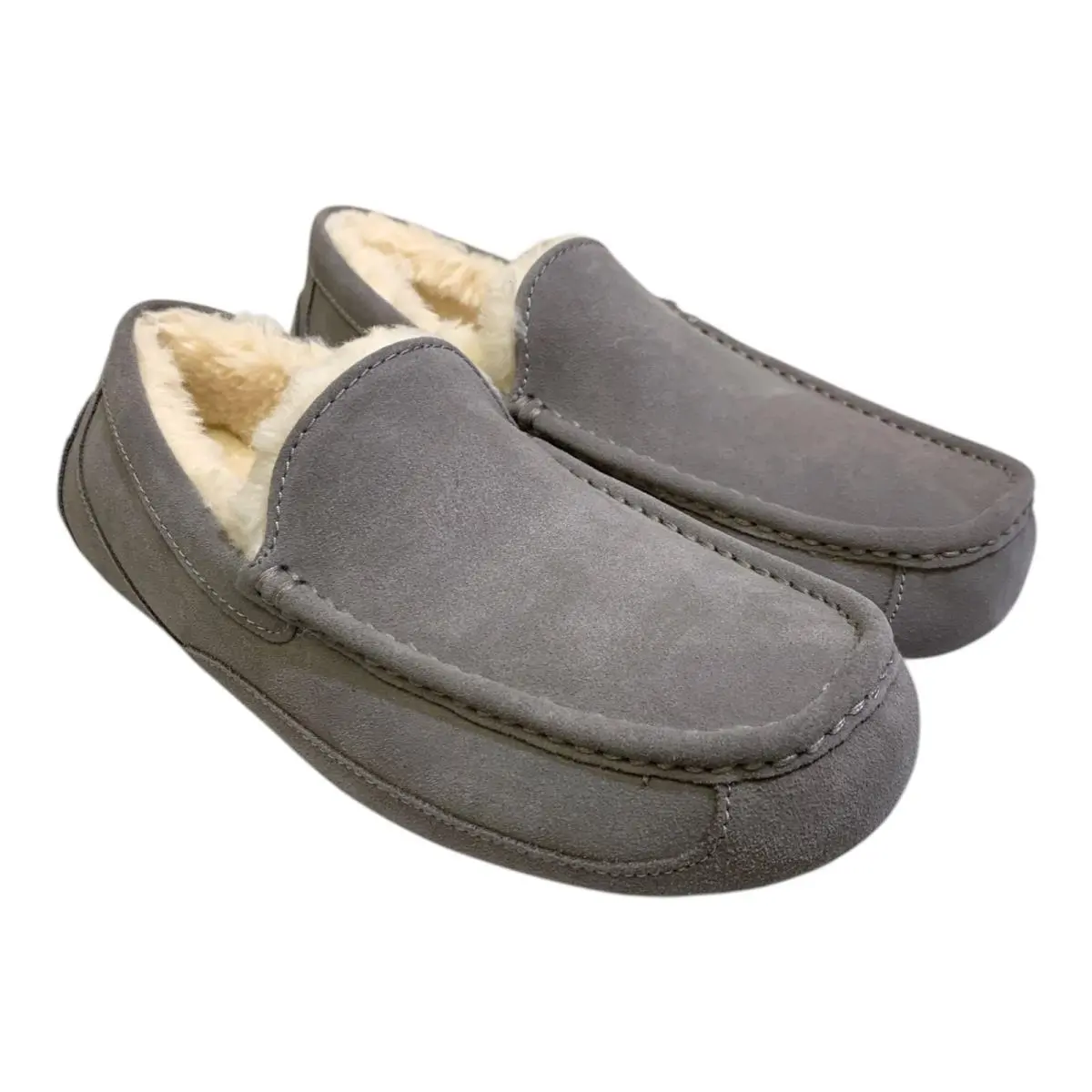 Ugg Men`s Slip On Wool Lined Indoor/outdoor Suede Ascot Loafer Slipper Grey 9 by UGG