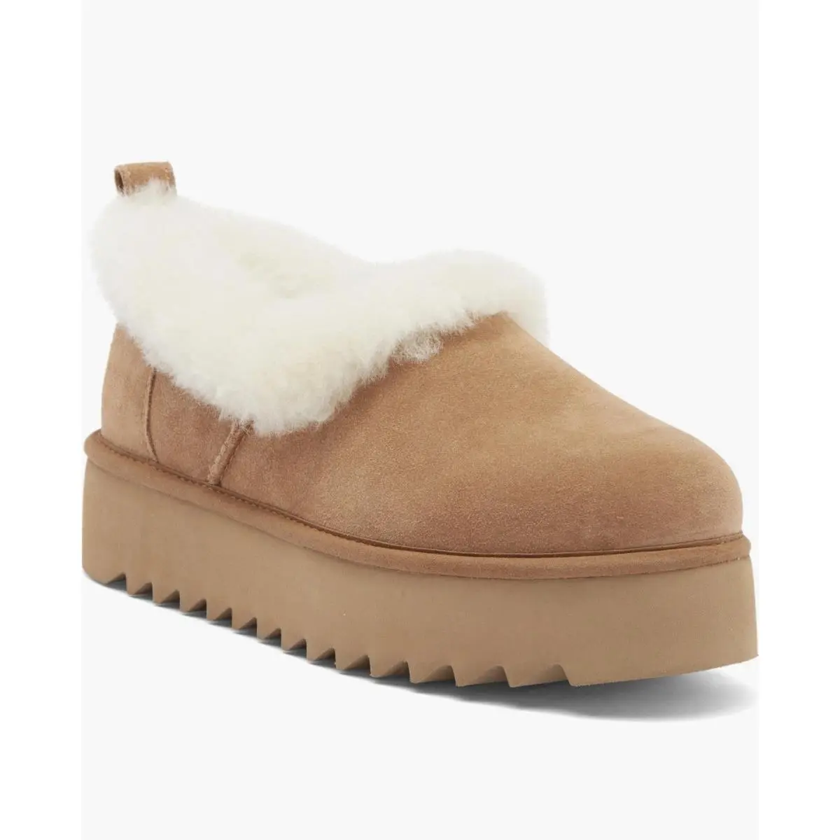 Ugg Nita Platform Slipper Shoe Chestnut Shearling Lined Size 10 Cozy Slip On