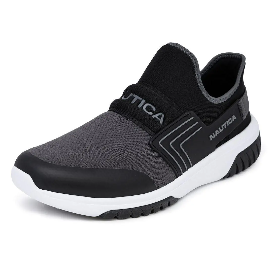 Men`s Casual Fashion Sneakers Wide Width black charcoal colnor by Nautica