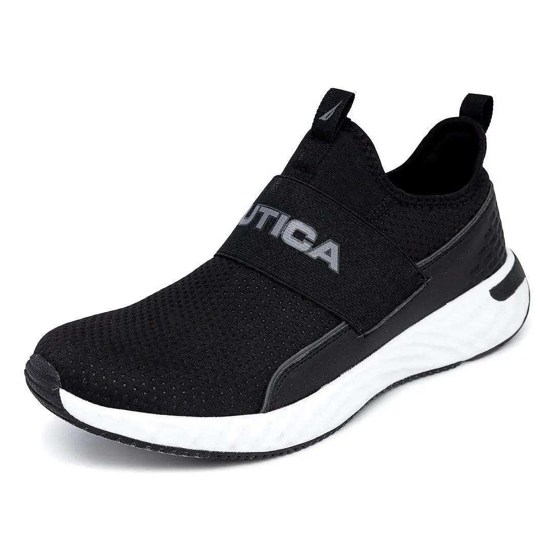 Men`s Casual Fashion Sneakers Wide Width black charcoal grote by Nautica