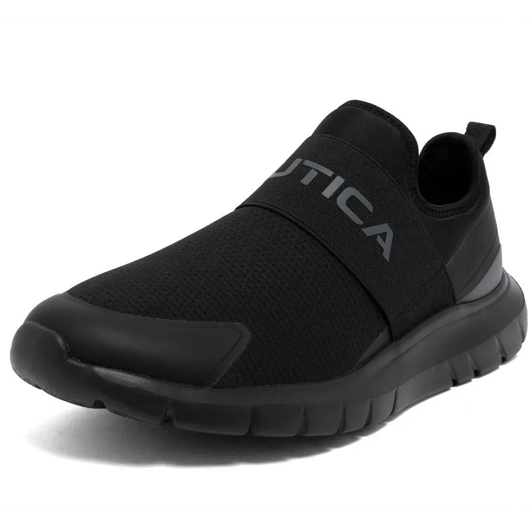 Men`s Casual Fashion Sneakers Wide Width black mono waldros by Nautica