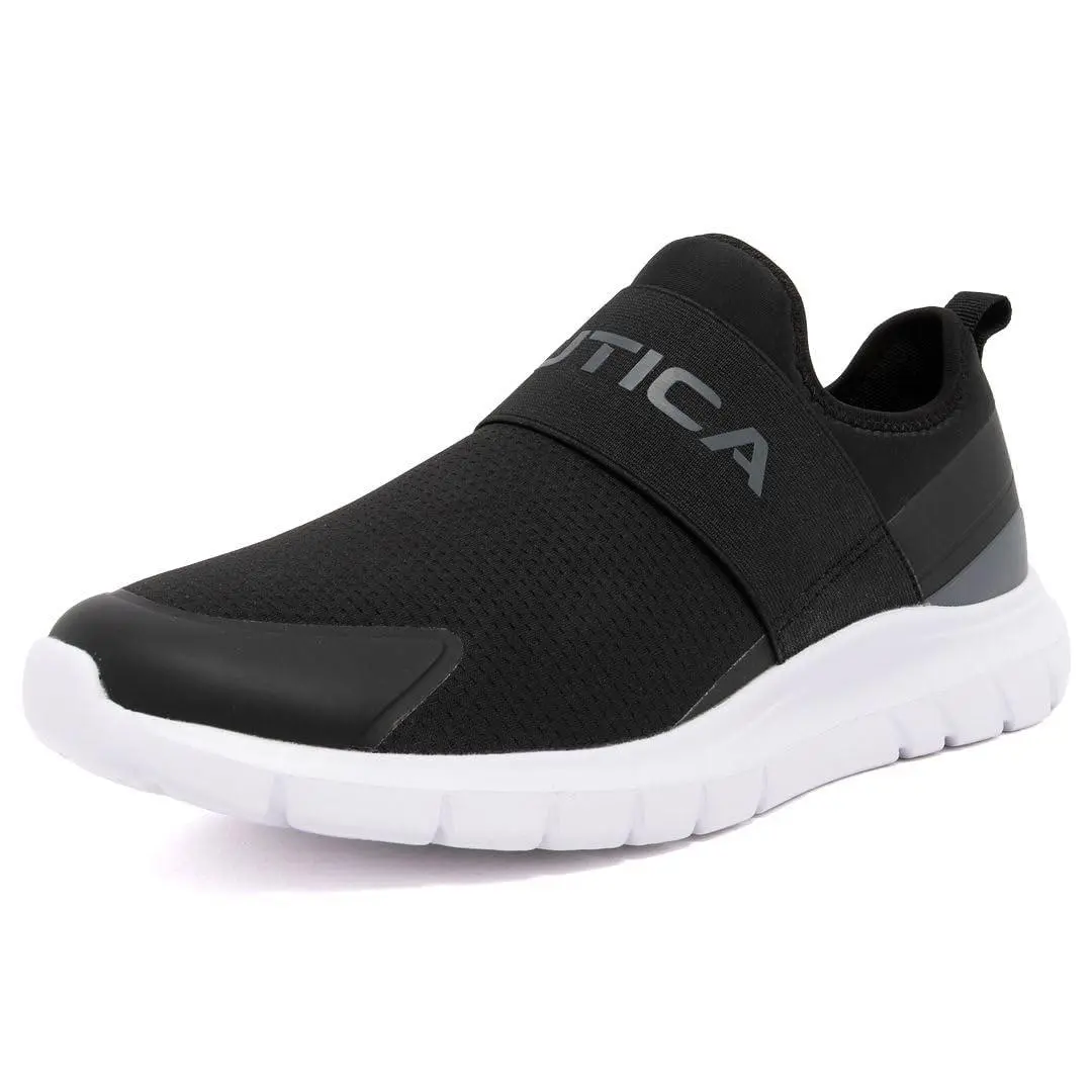 Men`s Casual Fashion Sneakers Wide Width black white waldros by Nautica