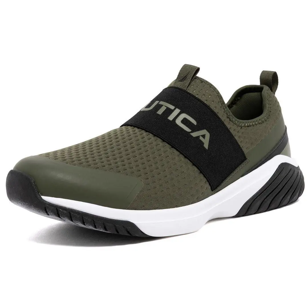 Men`s Casual Fashion Sneakers Wide Width olive black ozren by Nautica