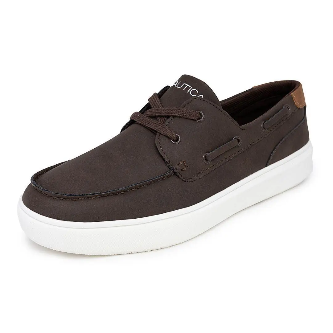 Men`s Boat Shoe Lace-up Casual Loafers Comfort Sneaker brown ankar by Nautica