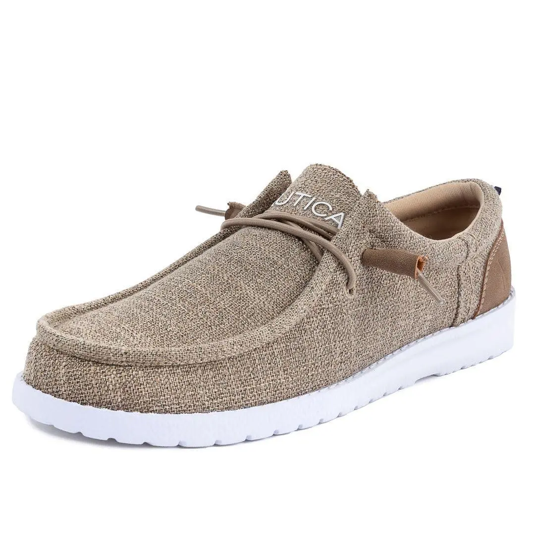 Men`s Comfort Loafers Slip-on Boat Shoe Lightweight Casual sand brown by Nautica