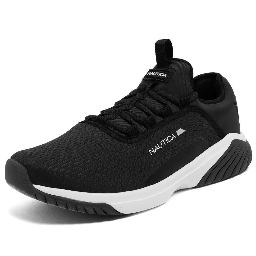 Men’s Athletic Sneakers–lace-up Running Shoes with Cushioned black cedarval by Nautica