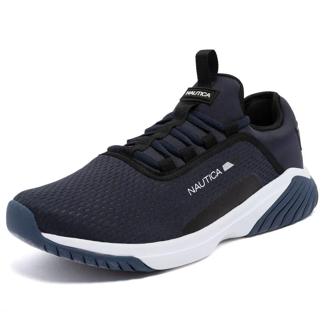 Men’s Athletic Sneakers–lace-up Running Shoes with Cushioned navy black cedarval by Nautica