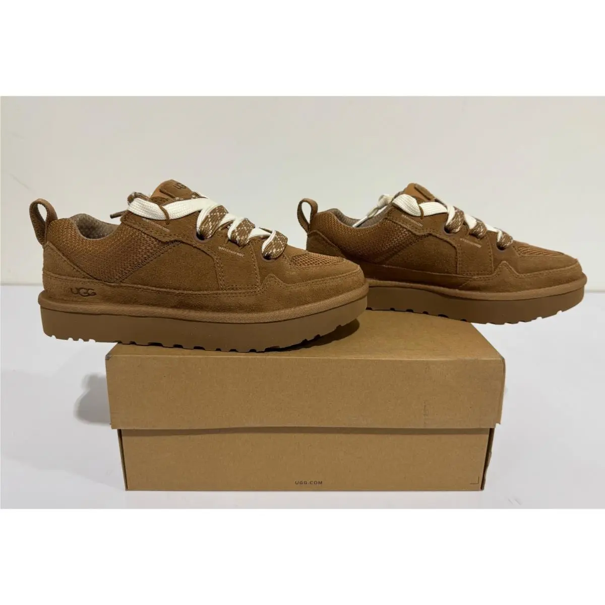 Ugg Women`s Lowmel Suede Sneakers Chestnut Size 8 02S