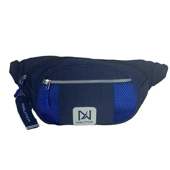 Navy Blue Multi Compartment Fanny Pack Belt Bag Abby Nylon Adjust by Nautica