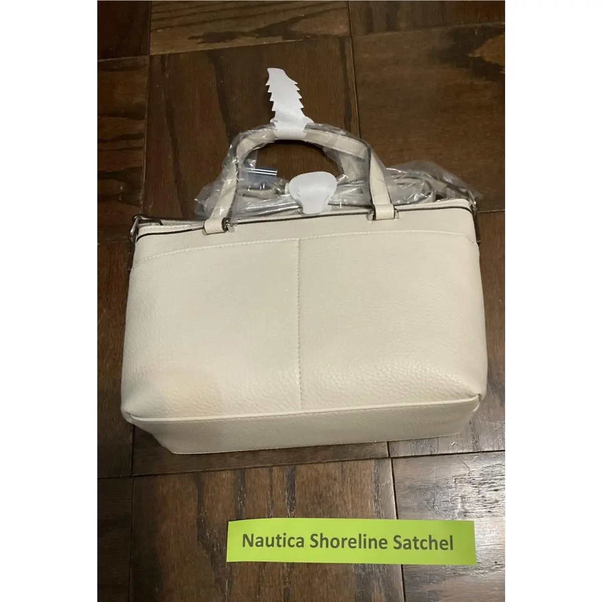Bone Satchel Bag with Logo Plaque Detachable Strap Silver… by Nautica