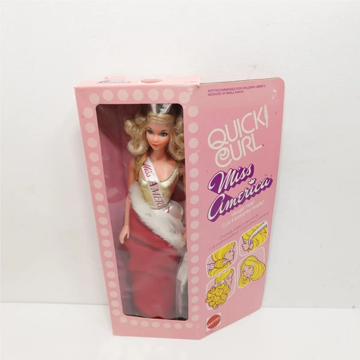 Vintage 1972 Mattel Quick Curl Miss America Doll 8697 Nrfb Steffie Face Box