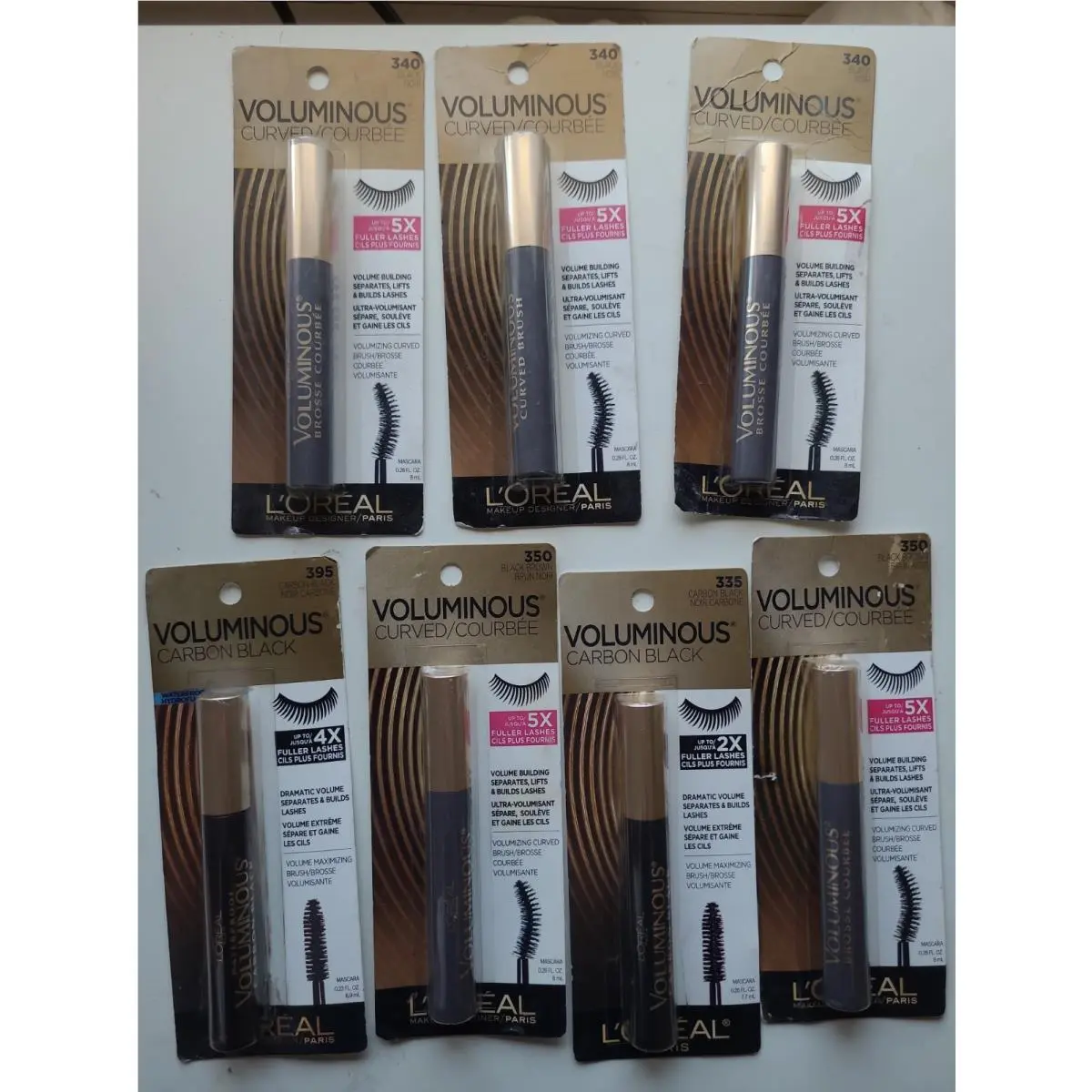 L`oreal Voluminous Mascara Lot of 7 Mixed Shades Curved Carbon Black See Pic by L'Oréal