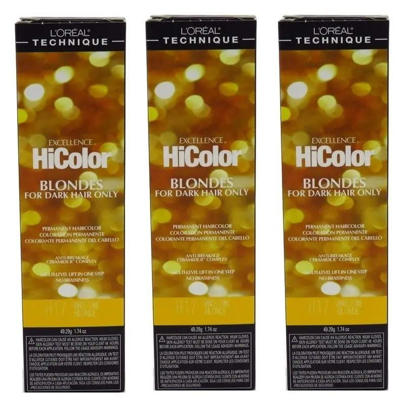 BL Loreal Excel Hicolor H17 Tube Sand Stone Blonde 1.74oz X 3 Packs by L'Oréal
