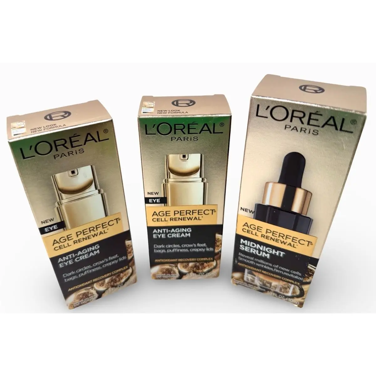 L`oreal Age Perfect Cell Real Set Midnight Serum + 2 Eye Cream - Lot of 3 by L'Oréal