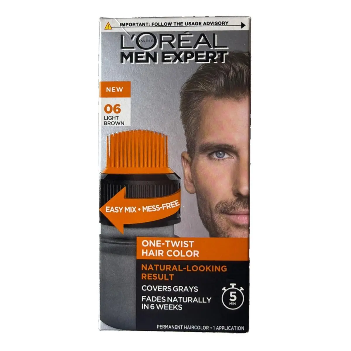 Loreal Paris Men Expert One-twist Hair Colour Dye Light Brown 06 by L'Oréal