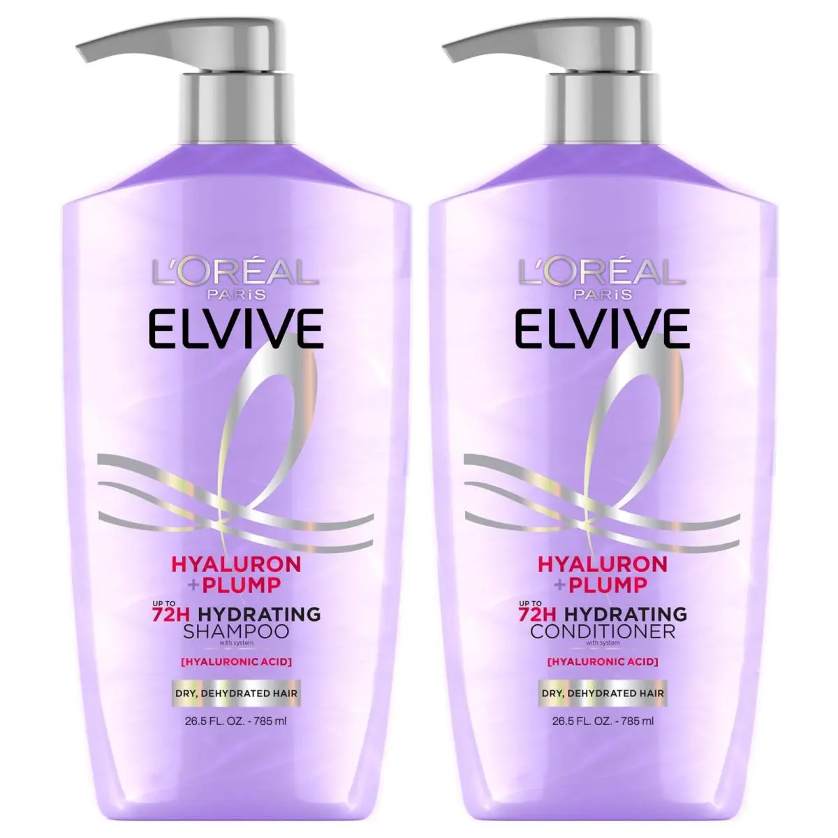 L`oreal Paris Elvive Hyaluron Plump Shampoo and Conditioner Set For Dry by L'Oréal