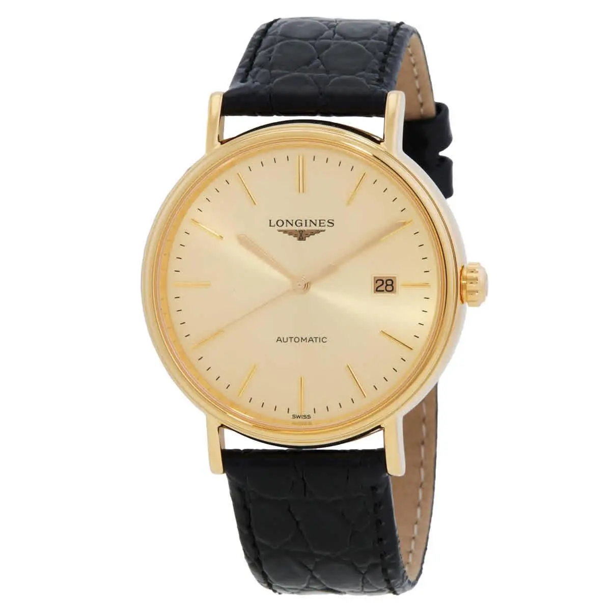 Longines Presence Automatic Champagne Dial Watch L4.922.2.32.2 - Dial: Champagne, Band: Black