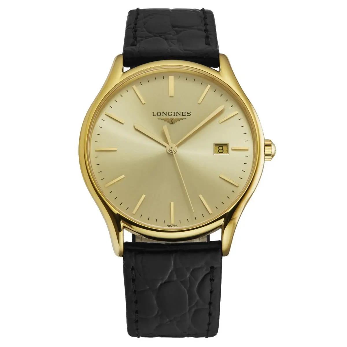 Men`s `lyre` Champagne Dial Leather Strap Quartz Watch L4.859.2.32.2 by Longines