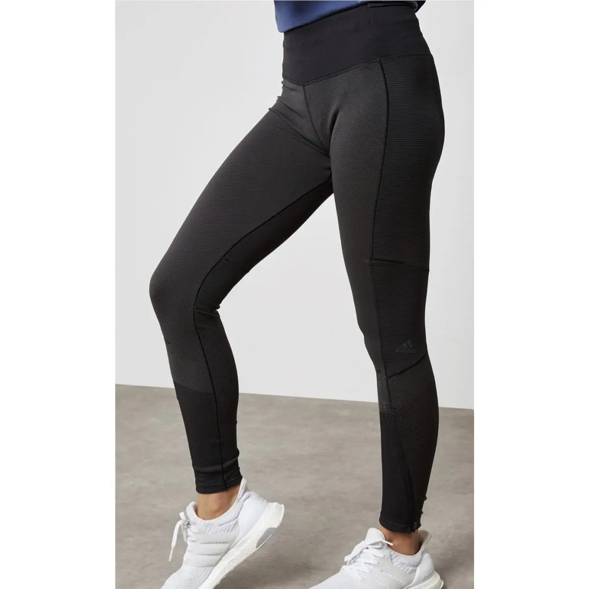 Ultra Primeknit Black Dark Grey Long Running Tights Pants Womens Sz L by Adidas