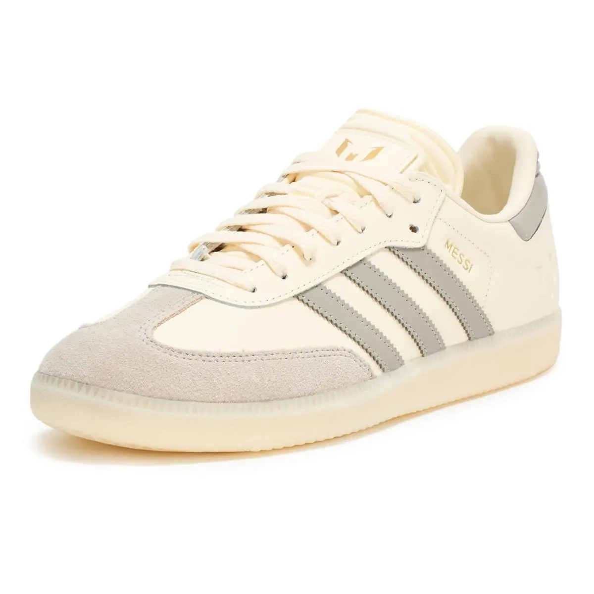 Adidas Men`s Samba Messi Shoes - Cream White / Light Brown / Gold Metallic