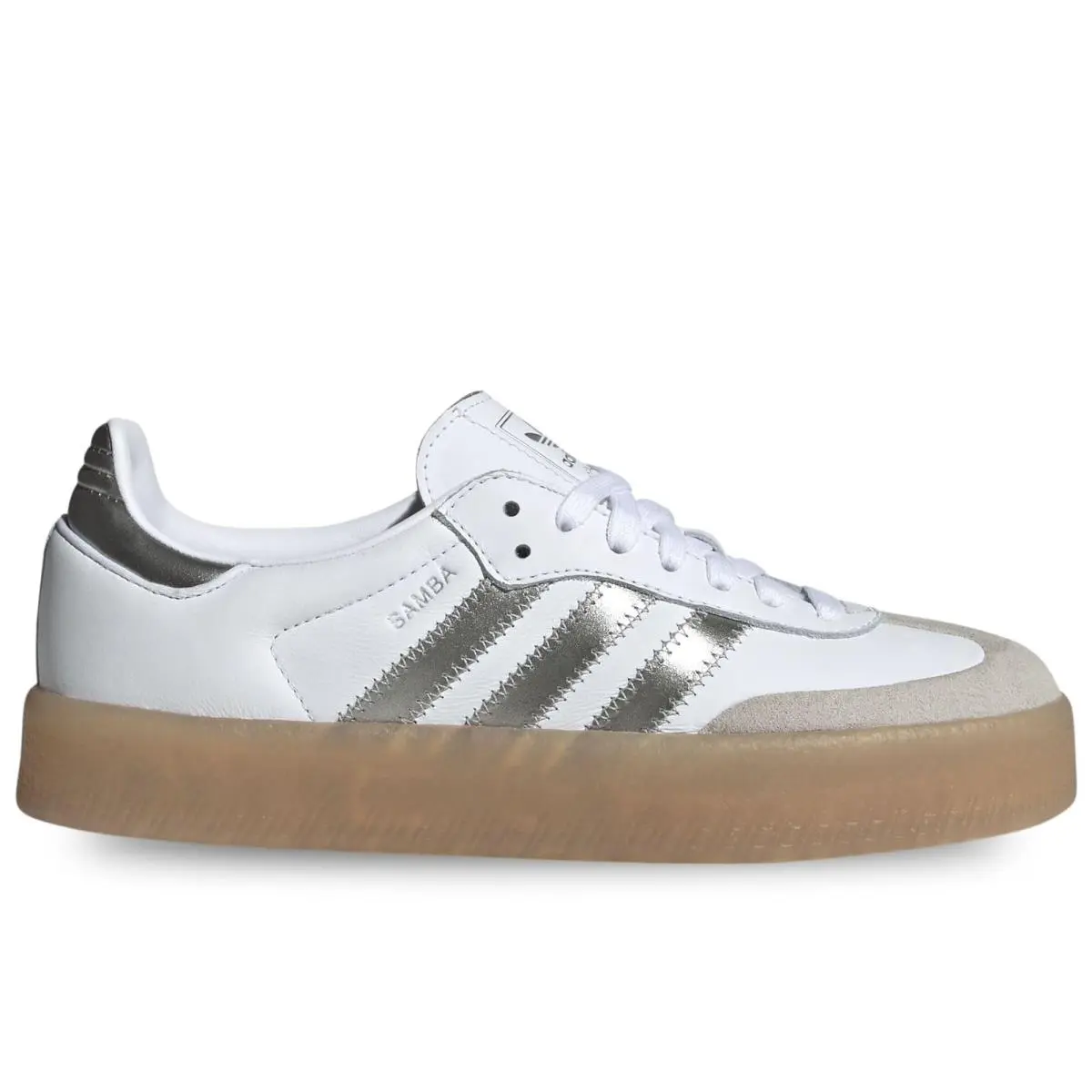 Adidas Sambae Womens Shoes White Metallic Silver 7.5